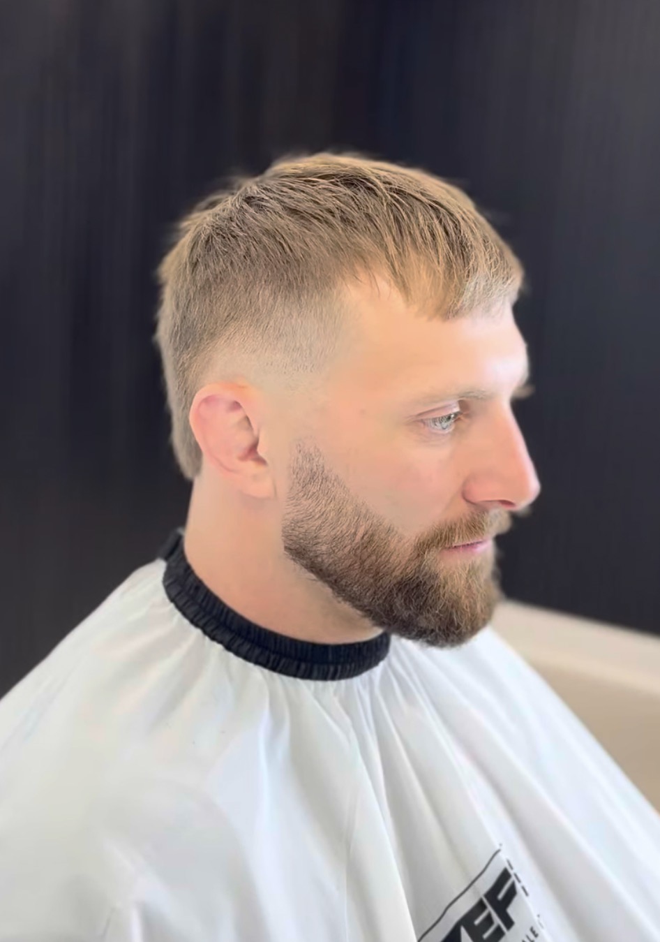 Skin fade with a shaped beard at Refined Male Grooming, Bradshawgate, Leigh