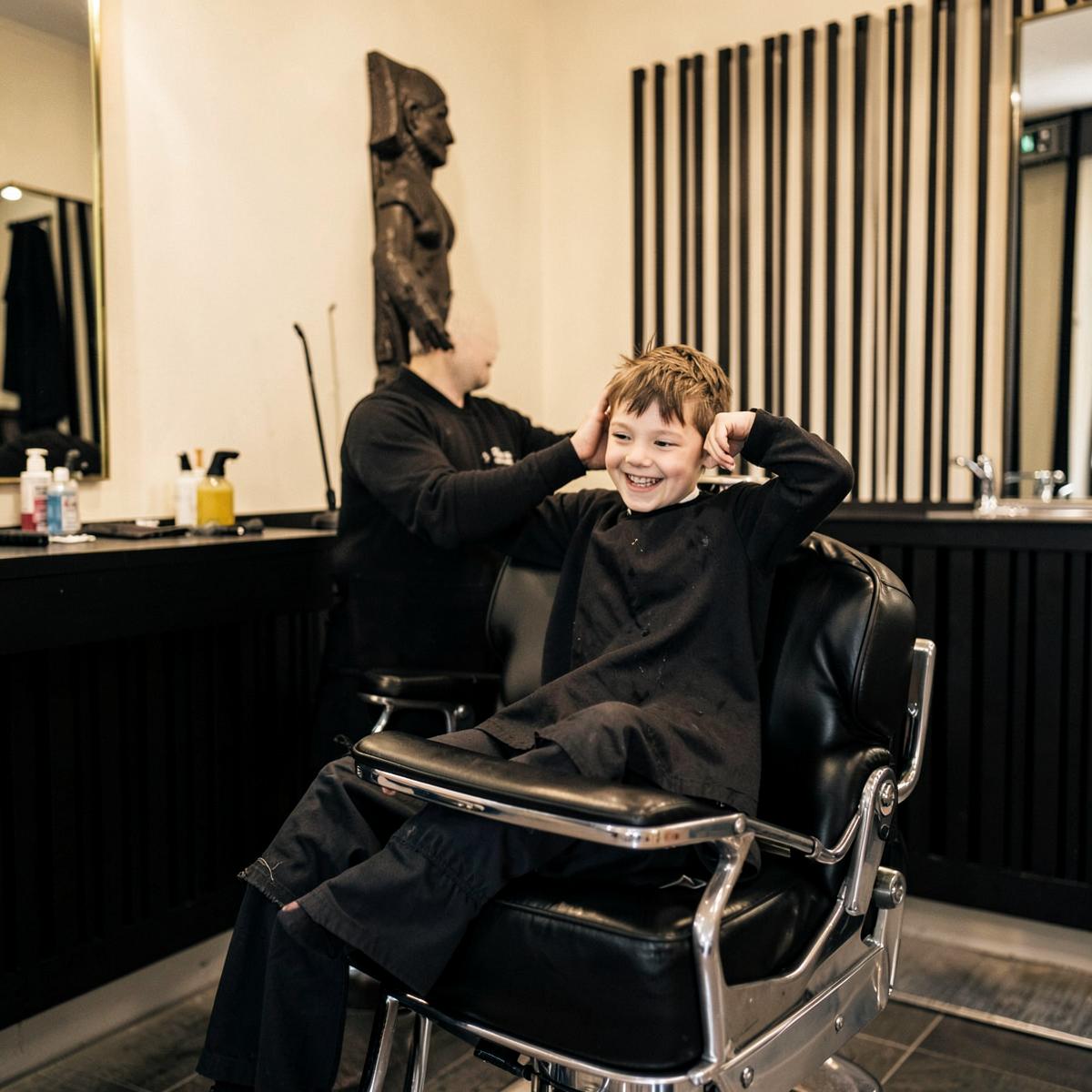 Kids haircut at Refined Male Grooming barbers in Leigh town centre